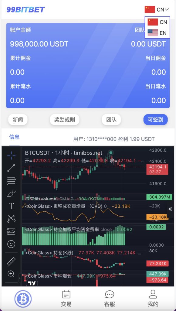 BTC虚拟币投注竞猜源码大小单双中英文双语游戏平台系统-970kk